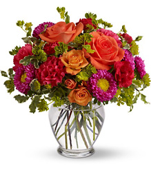 How Sweet It Is - Hot Pink & Orange Vase from Olney's Flowers of Rome in Rome, NY